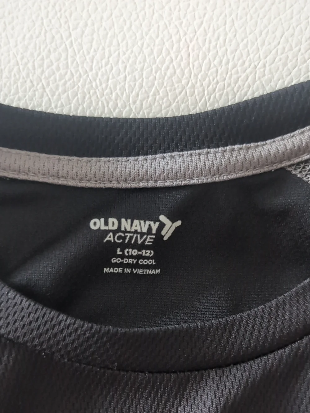 Old Navy Black Athletic/Swim Shirt boys Tee with Gray Trim